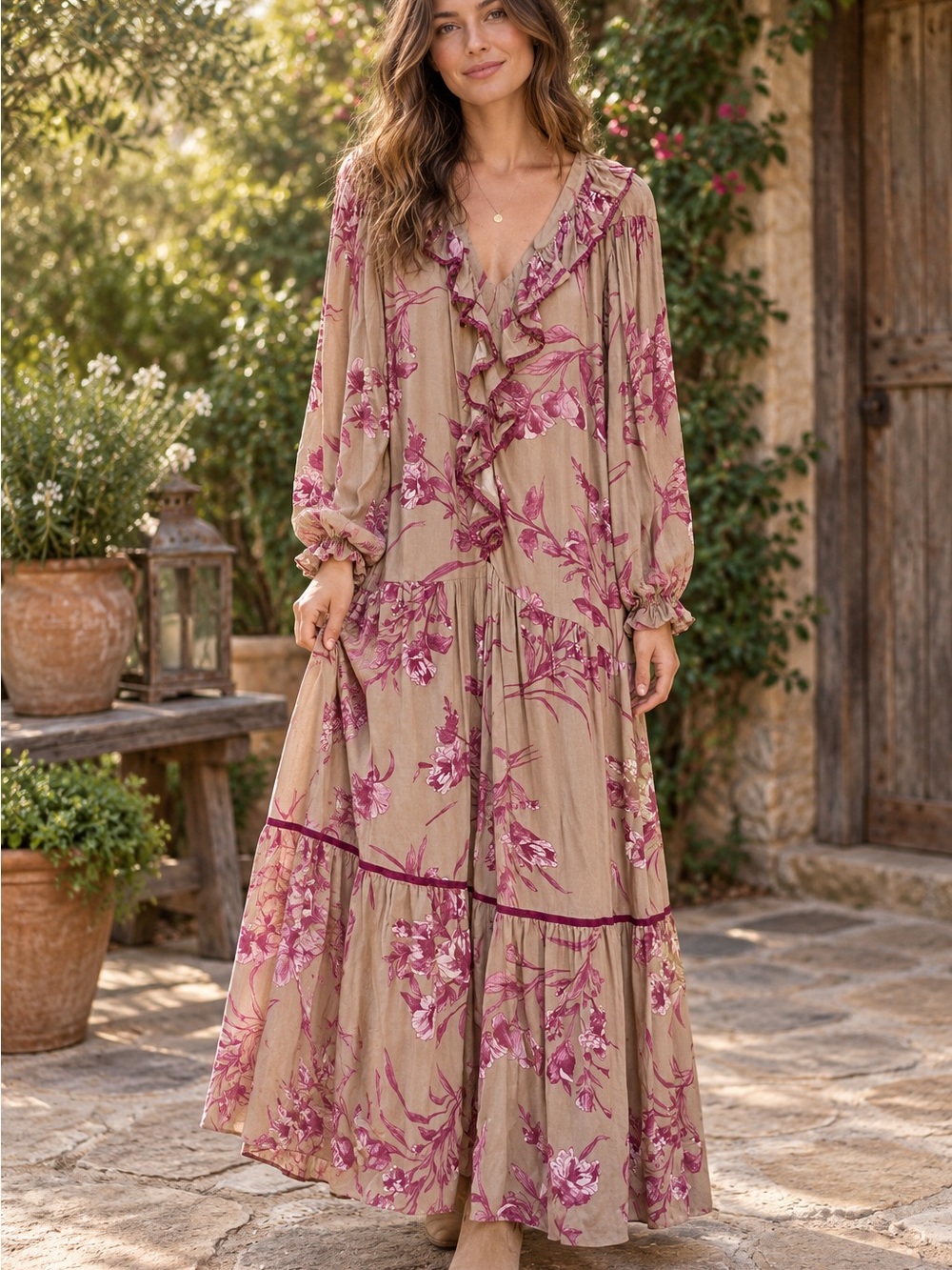 easel Pink Floral Maxi Dress (121245) 🌼 ☀️